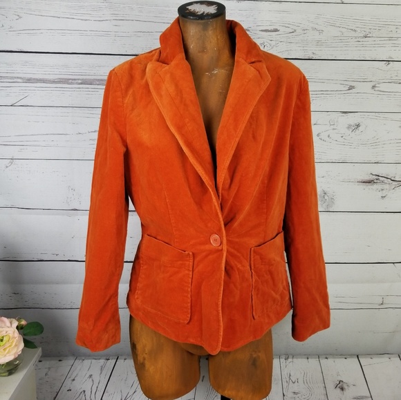 Massini Jackets & Blazers - ⚡Massini Orange Corduroy Jacket Size 8